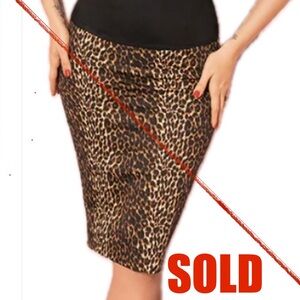 SOLD! Vixen Pencil Skirt in Wild Leopard Print